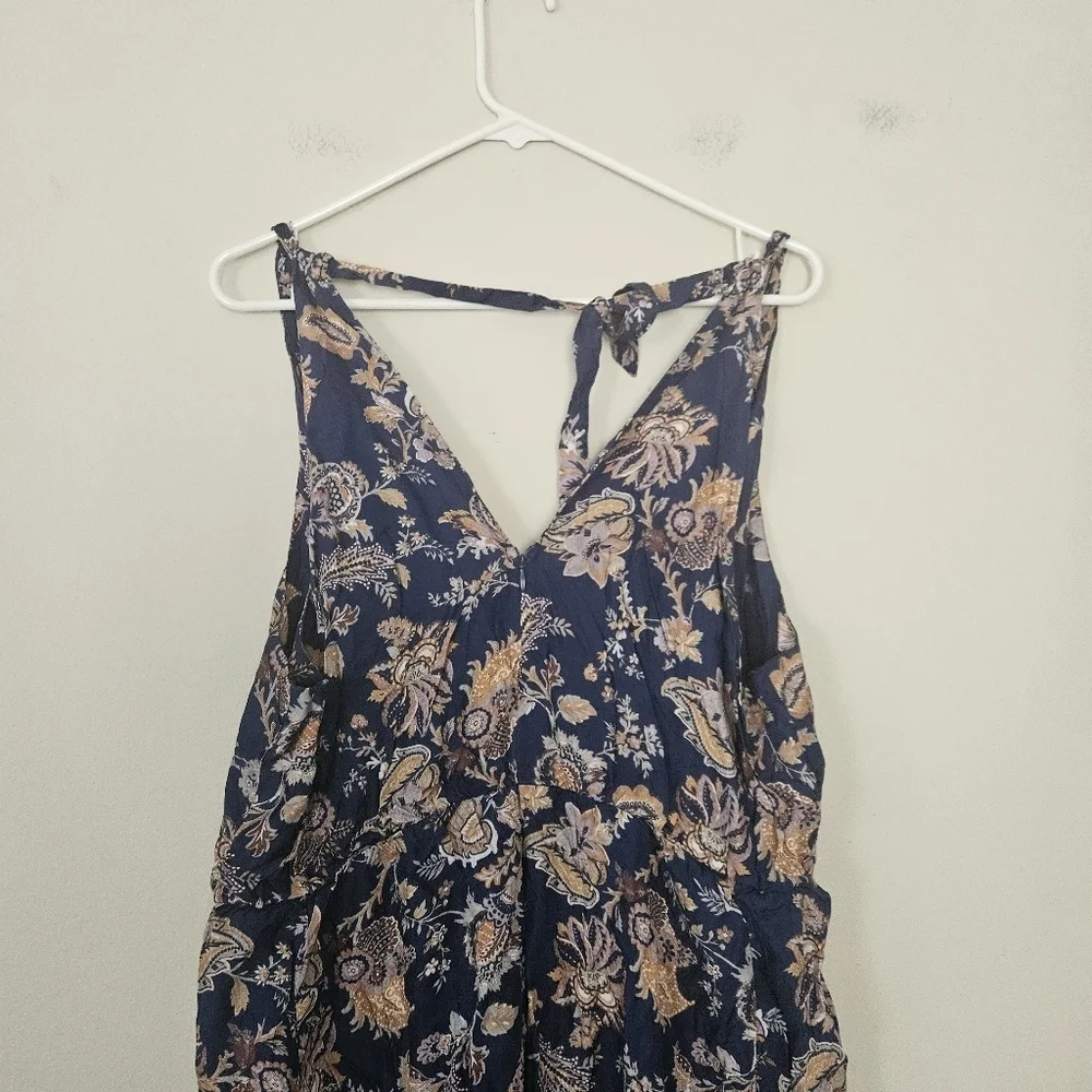 Anthropologie ETT TWA Blue Paisley Jumpsuit Size XL